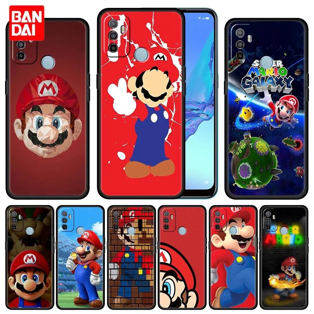 

Case for Oppo A3s A5s A9 A15 A31 A53 A52 A54 A74 A93 A94 F19 Pro 4G 2020 Trend Korea Phone Capa Cell Coque Super Mario Bros