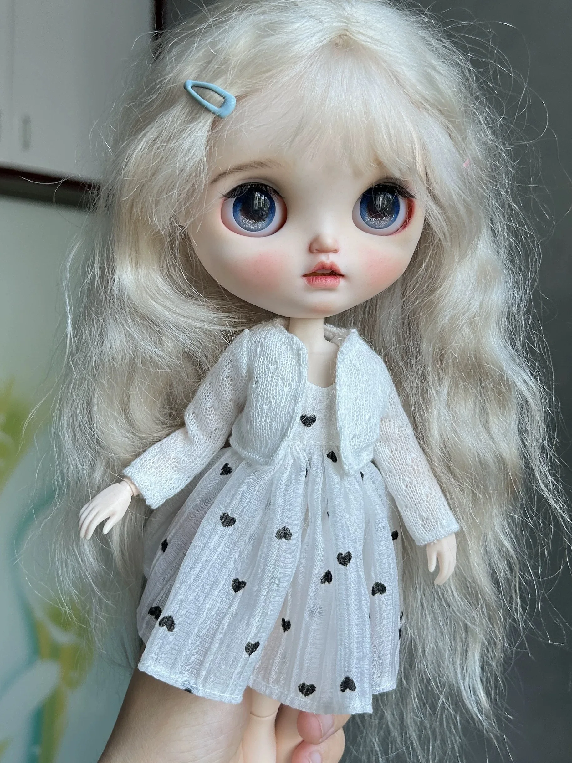 Кукольная одежда ICY DBS Blyth 30 см 1/6 OB24 Azone с узором в виде сердца платье-фартук Одежда