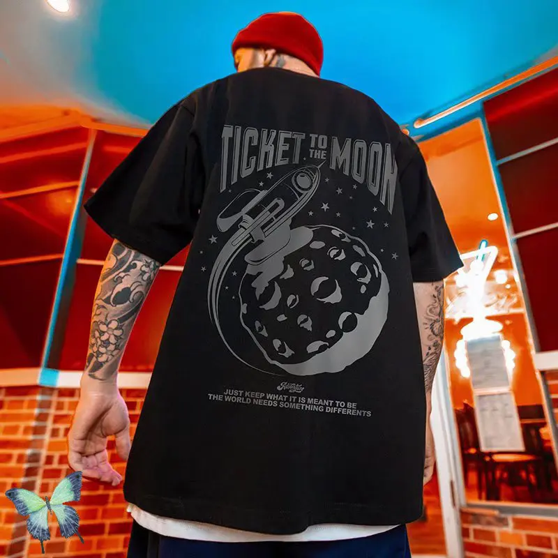 

High Quality T-shirts Black White Large Size Grenade Letter Print Crew Neck T Shirt Men Women