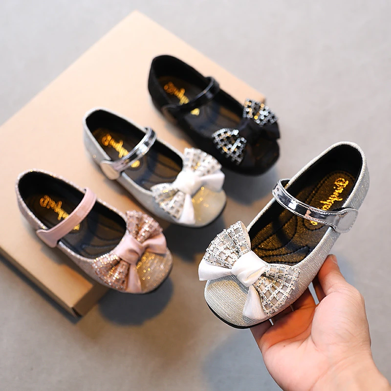 

Girls' Casual Shoes 2022 Spring New Single Shoes Children's Crystal Princess Shoes Little Girls' Performance Shoes