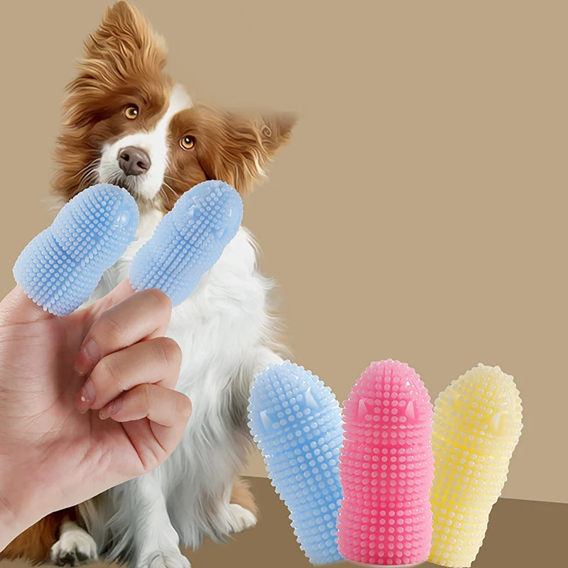 

Dog Super Soft Pet Finger Toothbrush Teeth Cleaning Bad Breath Care Nontoxic Silicone Tooth Brush Tool Dog Cat Cleaning Supplies