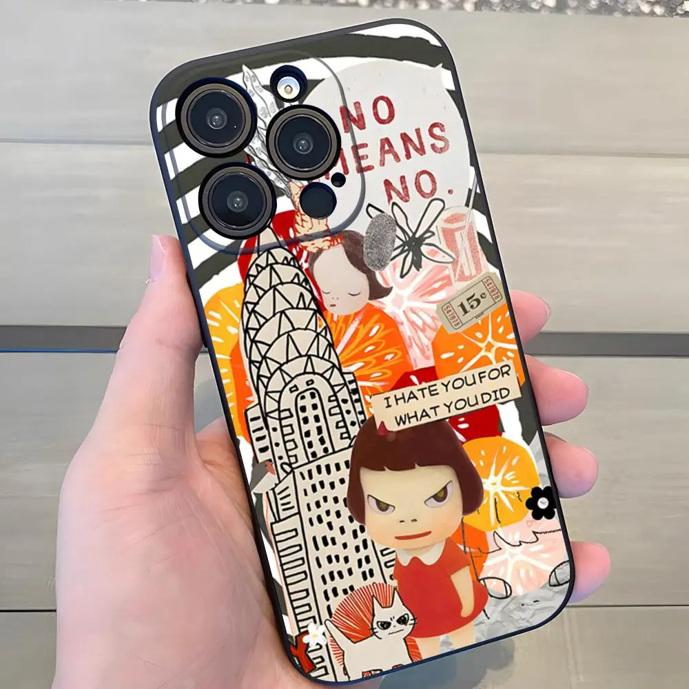 Чехол Nara Yoshitomo чехол для телефона 16 Pro Max Iphone 15 14 13pro 11 X Xs Xr 8 7Plus силиконовый