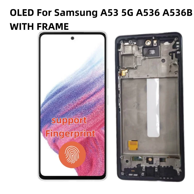 НОВЫЙ OLED-дисплей для Samsung Galaxy A53 5G A536 A536B A536U 536E, сменная панель сенсорного экрана с рамкой ЖК-дисплея в сборе (art.: 3920d3422ebf3) - 3920d3422ebf3