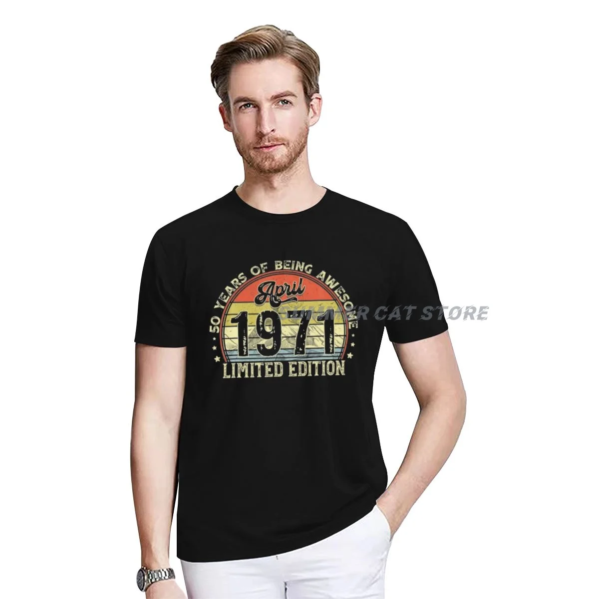 

Distressed Retro April 1971 50th Birthday Gift 50 T-Shirt
