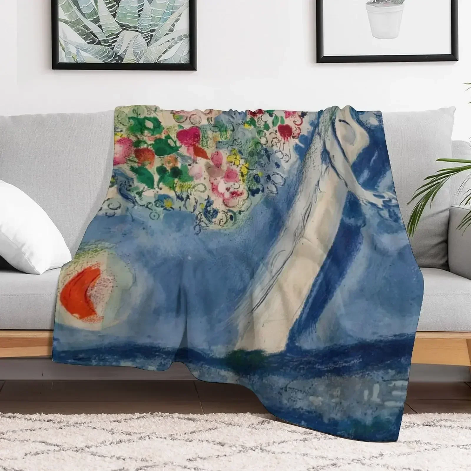 Одеяло Lovers in the Sky of Nice by Marc Chagall диваны рождественские подарки одеяла