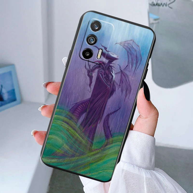 Черный чехол для телефона Disney Maleficent OPPO Realme 5 6 7 8 9 10 i (Global) Pro Narzo 50A 50i 5G Funda Shell Cover Capa