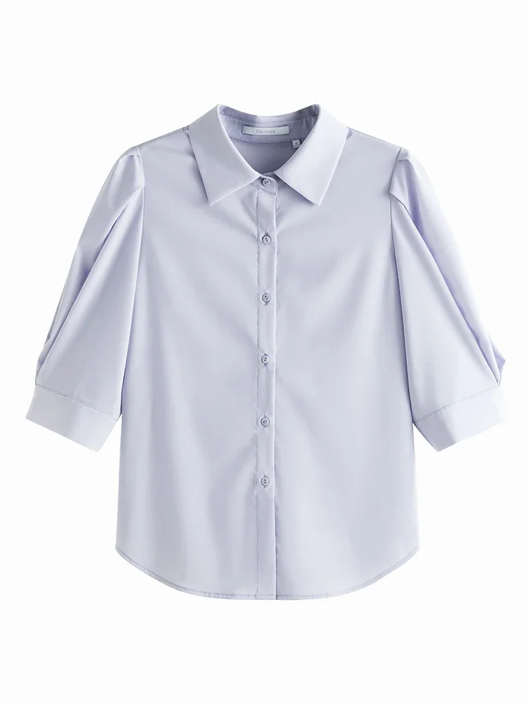 Блузка женская двухцветная с лацканами во французском стиле