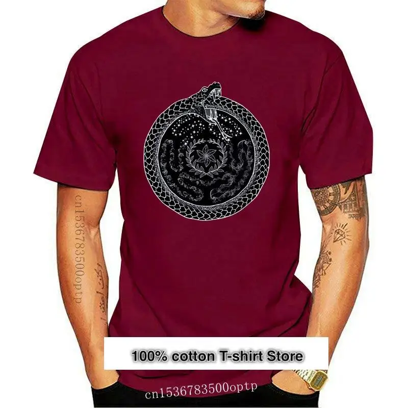 

Camiseta de manga corta con estampado de Ouroboros, camisa de estilo Harajuku, Hip Hop, con temática de brujería, ropa pagana