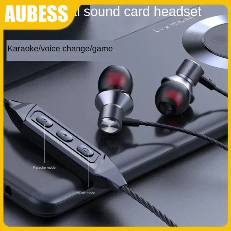 

Sports Earphones Waterproof 16q Headset Hifi Bass Flat Mouth Sound Card Live In-ear For Karaoke Metal Earplugs Subwoofer Wired