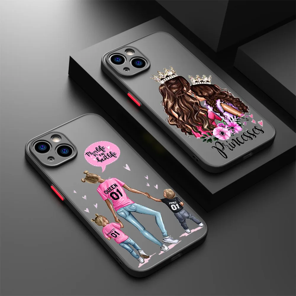 Чехол для телефона iPhone 15 Pro XS Max 14 7 8 Plus SE 11 12 13 Mini X XR принцесса с коричневыми