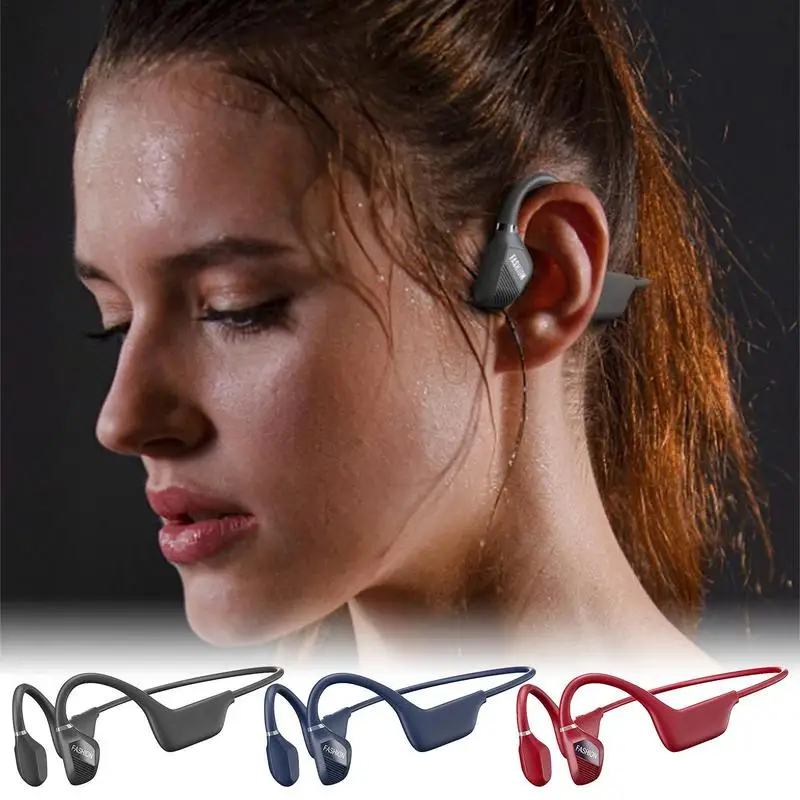 

Наушники с костной проводимостью, водонепроницаемые беспроводные наушники с защитой от пота и синих зубов 5,0 для тренировок, занятий спортом на открытом воздухе