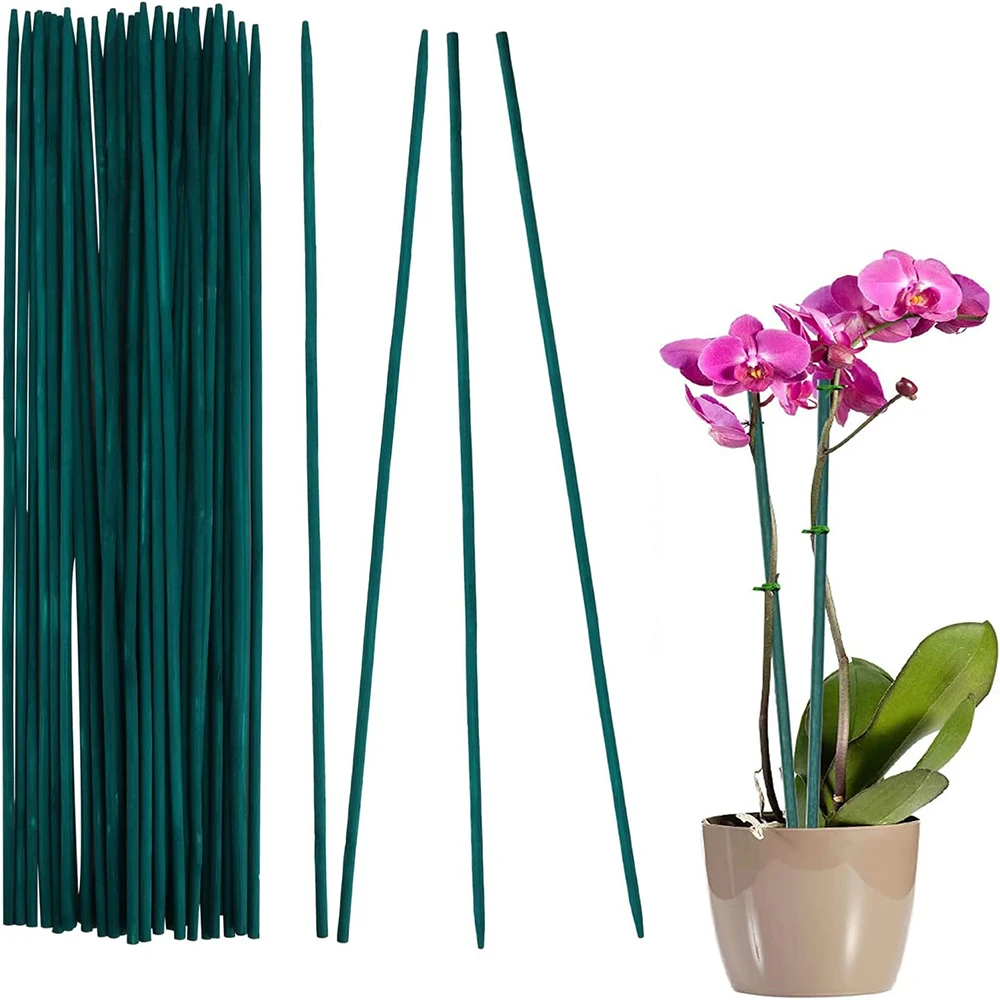 20 adet bambu yeşil çubuklar bitki destek için çiçek sopa orkide çubuk bitki çubukları tırmanma bitki orkide domates desteklemek için