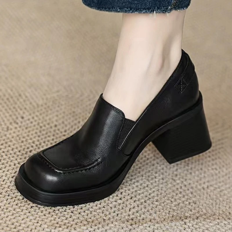

Женские Дизайнерские Туфли Мэри Джейн, туфли на платформе с квадратным носком, сандалии на массивном каблуке, модные женские туфли-лодочки, Новинка осени 2023