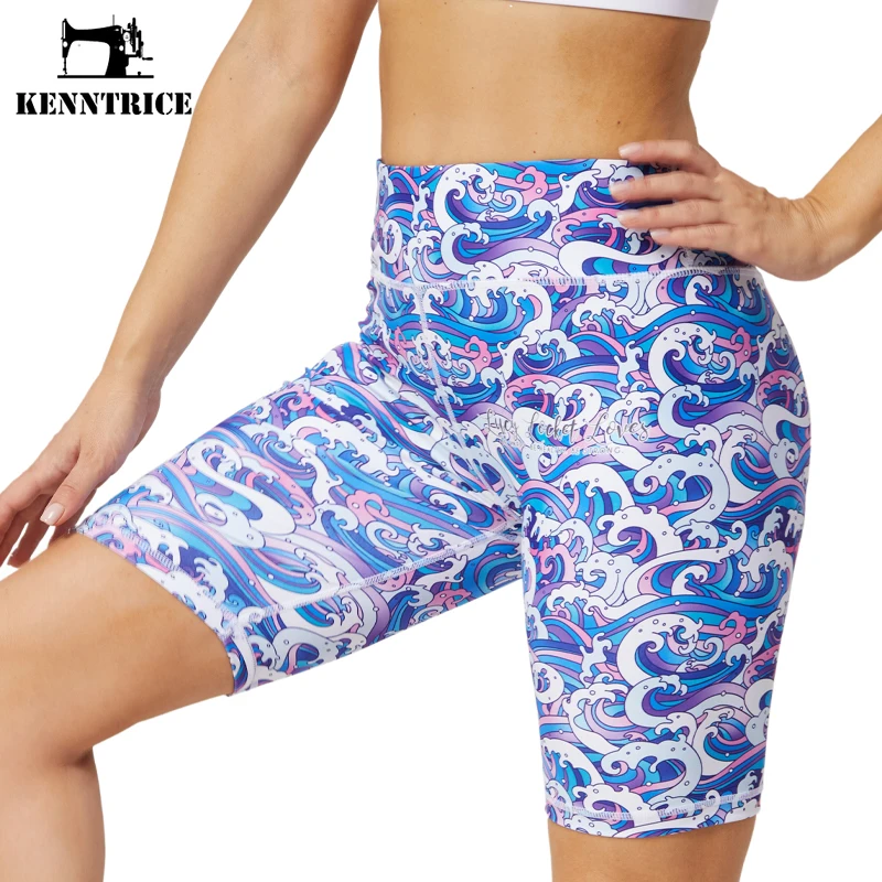 Kenntrice Triathlon Shorts Women Cycling Short Yoga Leggings for Women High Waist Fitness Workout Shorts Women Hot Pants Pocket