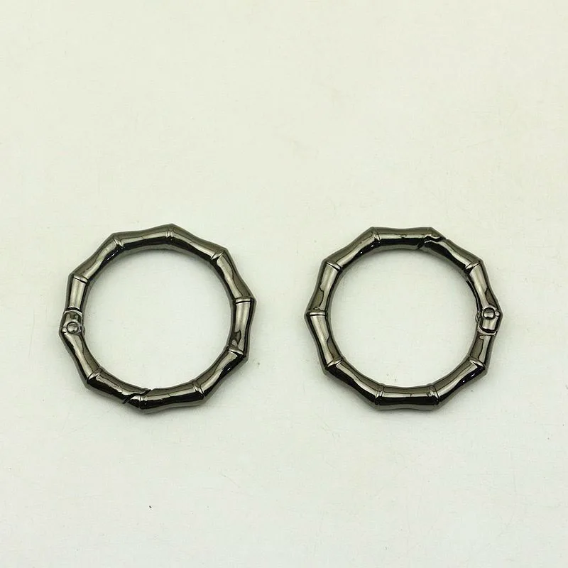 10pcs 32mm Bamboo O Ring Round Metal Belt Buckle for Keyring Bag Handle Strap Buckle DIY Cothes Decoration Hardware Accessories