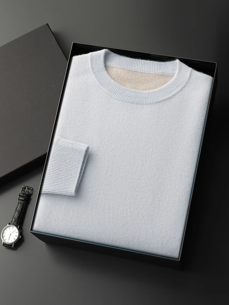 Роскошный мужской свитер толстый 100% кашемировый трикотаж осень-зима умный