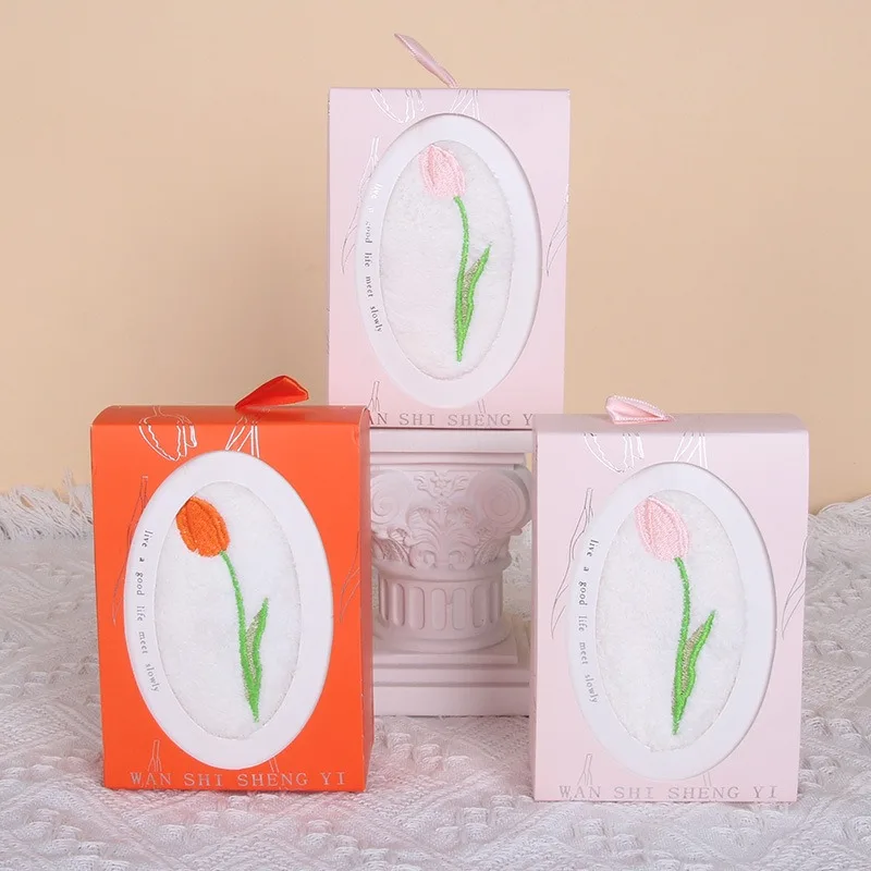 

Tulip Flower Black And White Hand Towel for Kitchen Bathroom Microfiber Towel Quick Dry Absorbent Cleaning Cloths