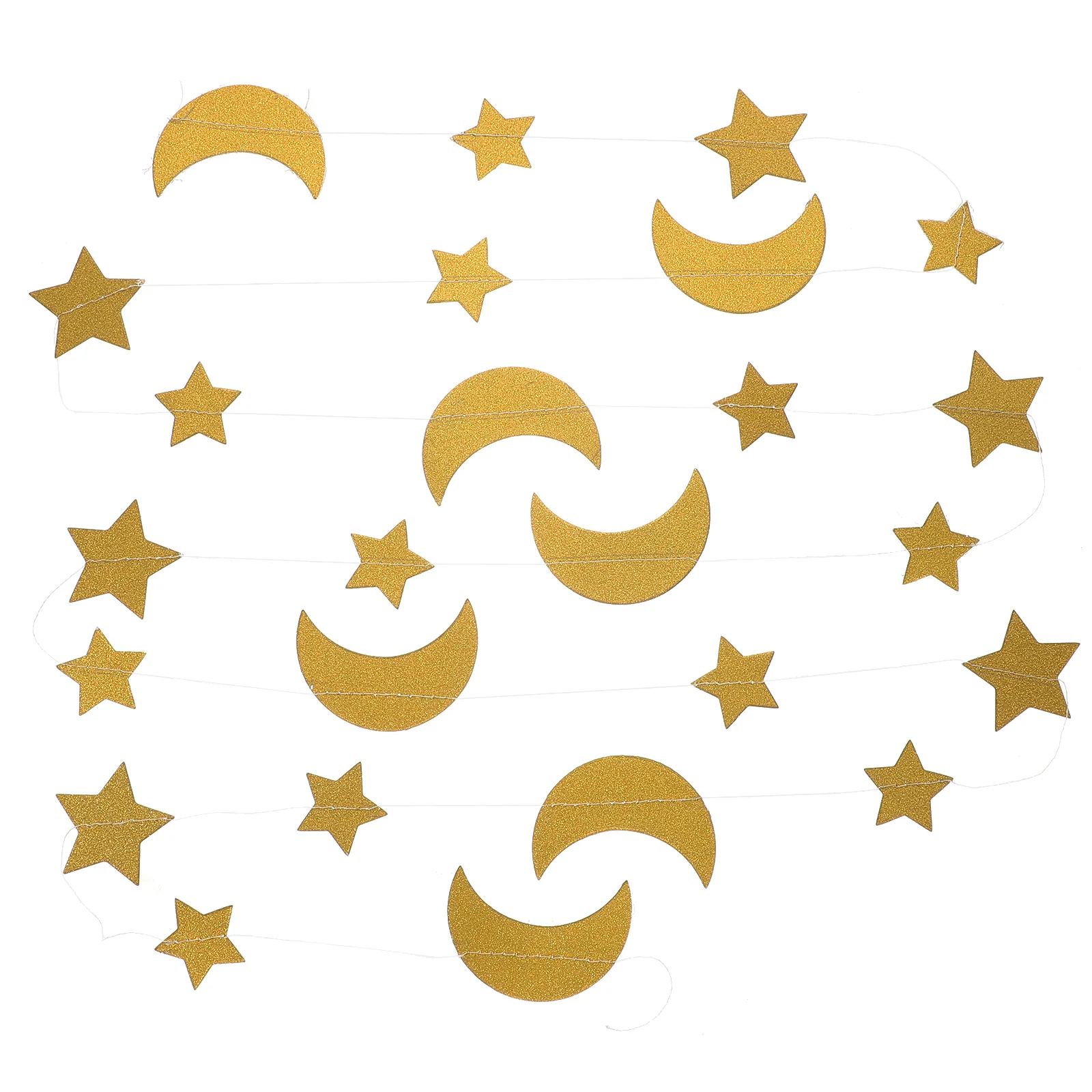 

Star Moon Pull Flower Eid Supplies Party Pendant Decorations Ramadan Glitter Banner Flag Bunting Decorative Decorate