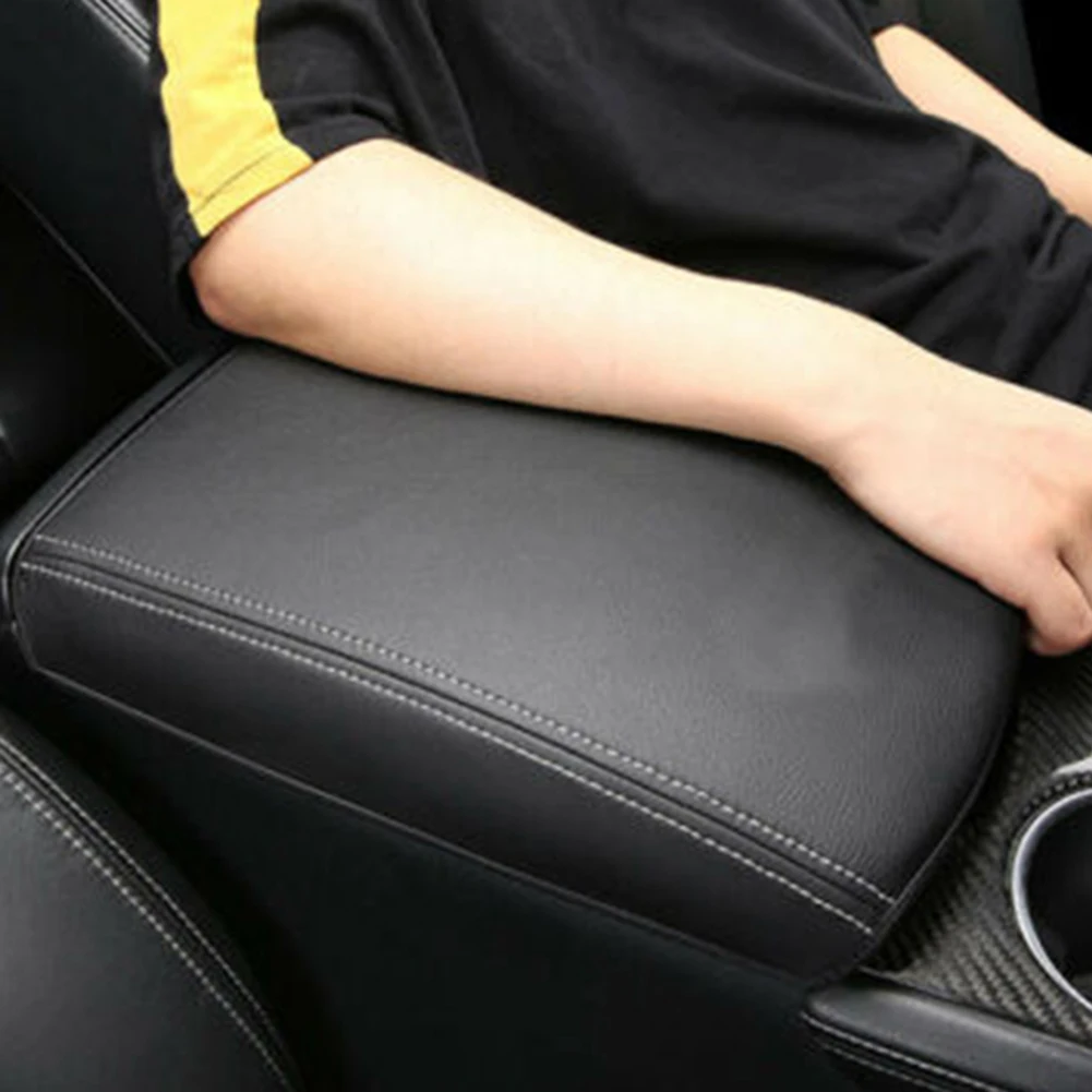 Reposabrazos central para Infiniti Q50 2014-2019, cubierta de cuero negro/fibra de carbono, impermeable y resistente a la intemperie, accesorios de coche