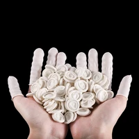 50100pcs natural rubber disposable latex finger cots sets fingertips protector gloves white anti static finger sleeve