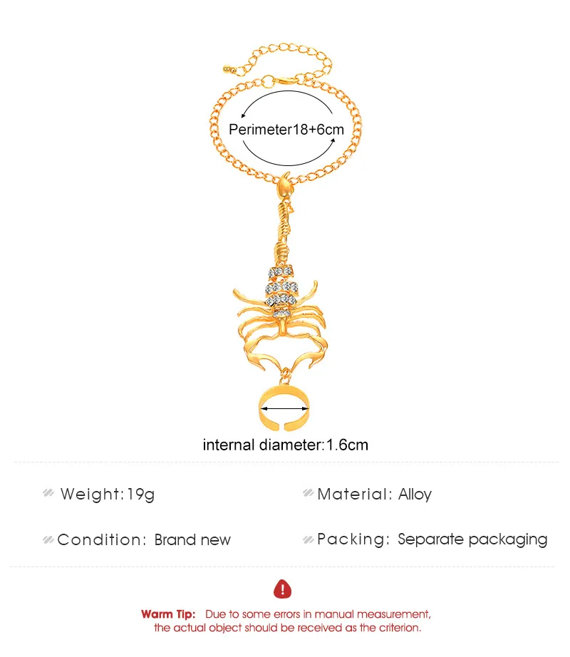  300 шт./лот преувеличенный скорпион с браслетом на палец женский сладкий крутой