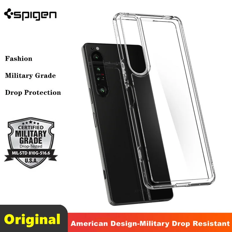 

For Sony Xperia 1 IV Transparent Case | 100% Original Korean Brand Spigen [ Ultra Hybrid ] Hard PC Shockproof Slim Clear Cover