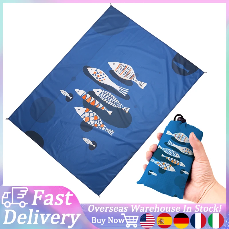 

Camping Beach Mat Picnic Lightweight Waterproof 210T Polyester TPU Beach Blanket For Outdoor Hiking Party Travel Beach Blanket