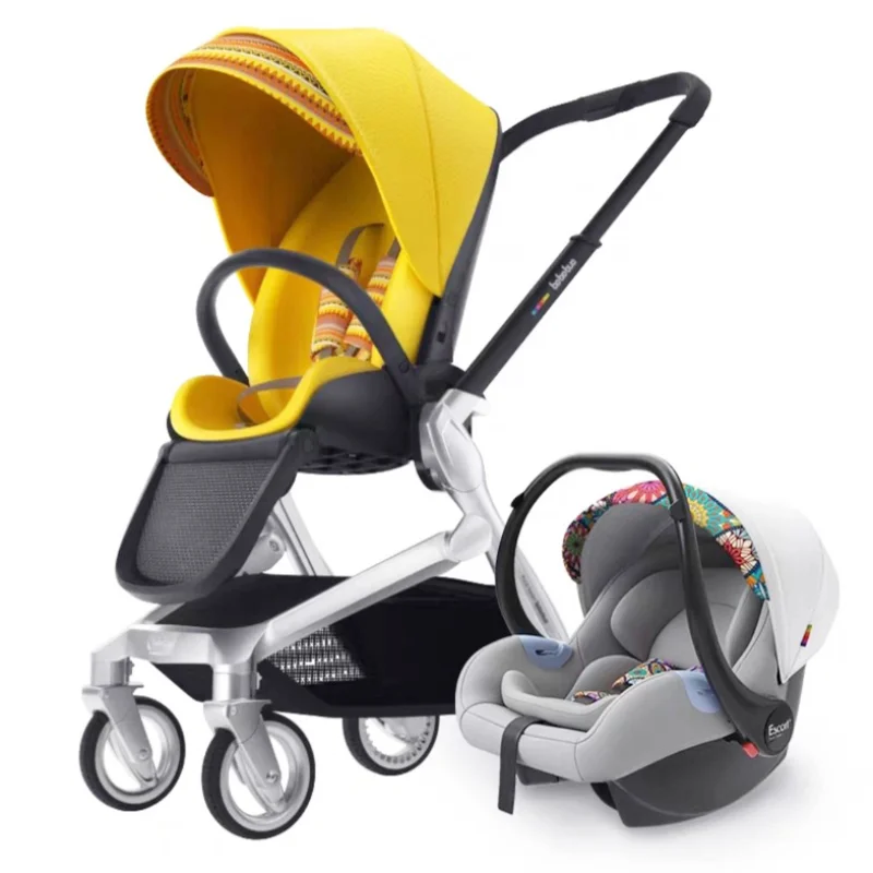 Children's Stroller Can Sit and Lie Four-wheel Shock Absorber Folding Two-way Lightweight High Landscape Baby Stroller