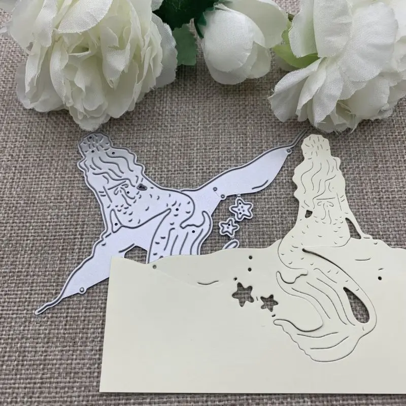 

Боковое украшение «русалка», металлические высекальные штампы для «сделай сам», скрапбукинг, декоративное тиснение, рукоделие, высекальный шаблон, форма