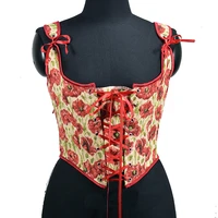 corsets for women sexy vintage style corset top gothic print corset bustier lace crop fishbone corset suspenders womens corset