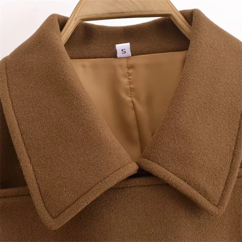 KEYANKETIAN 2024 новая зимняя женская асимметричная однобортная укороченная шерстяная