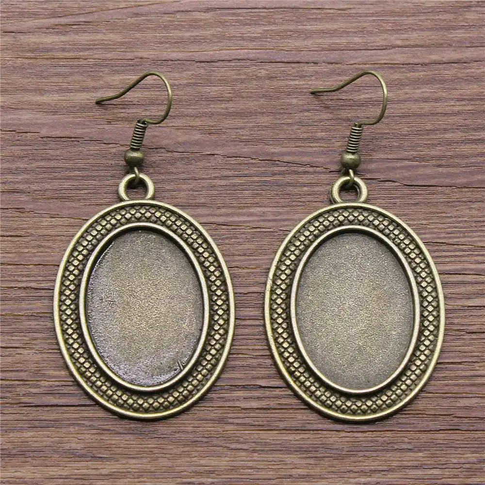 Овальные серьги в простом стиле с кабошоном для женщин