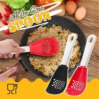 new multifunctional kitchen cooking spoon potato garlic press colander heat resistant hanging hole household kitchen tools