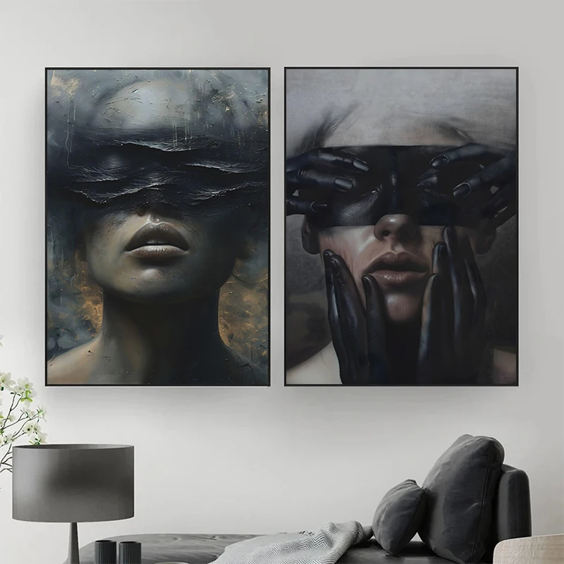 Surreal повязка на глаза Женская абстрактная фотография и печать холсте Настенная