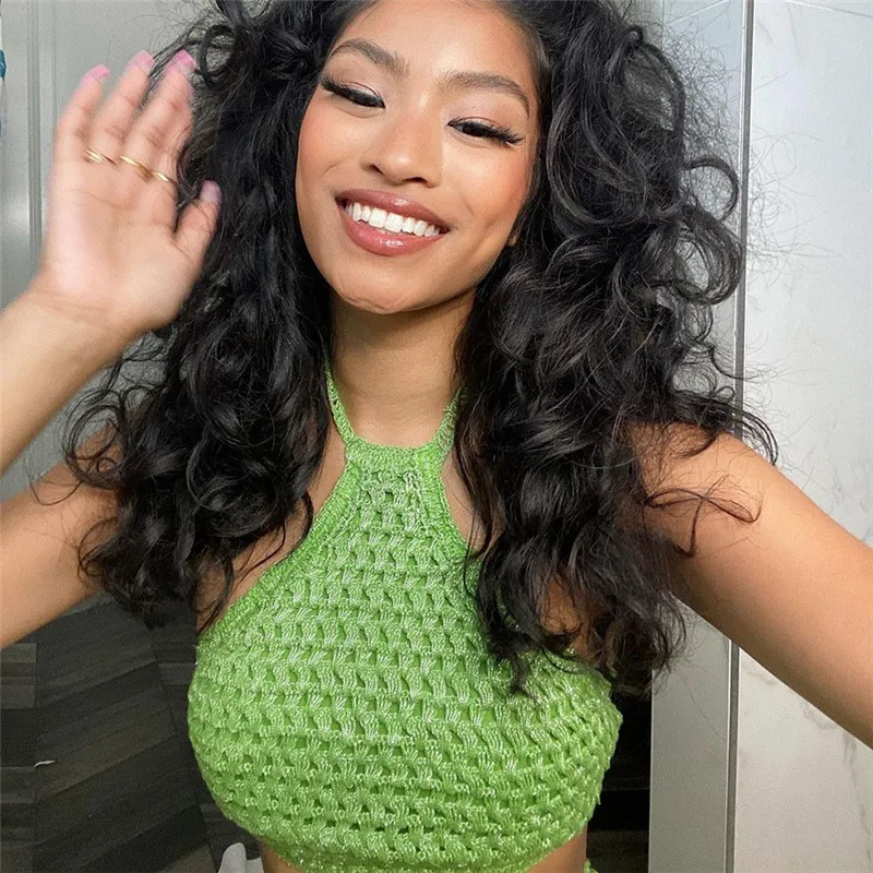 Женский укороченный топ летние сексуальные простые вязаные крючком топы с