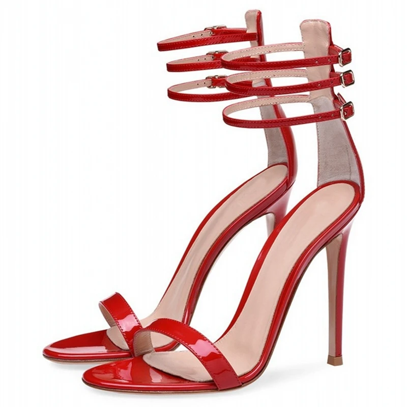 

2022 New Sexy Club Banquet Ankle Strap High Heels Women Summer Stiletto Shoes Open Toe Party Dress Sandals Female Big Size G0005