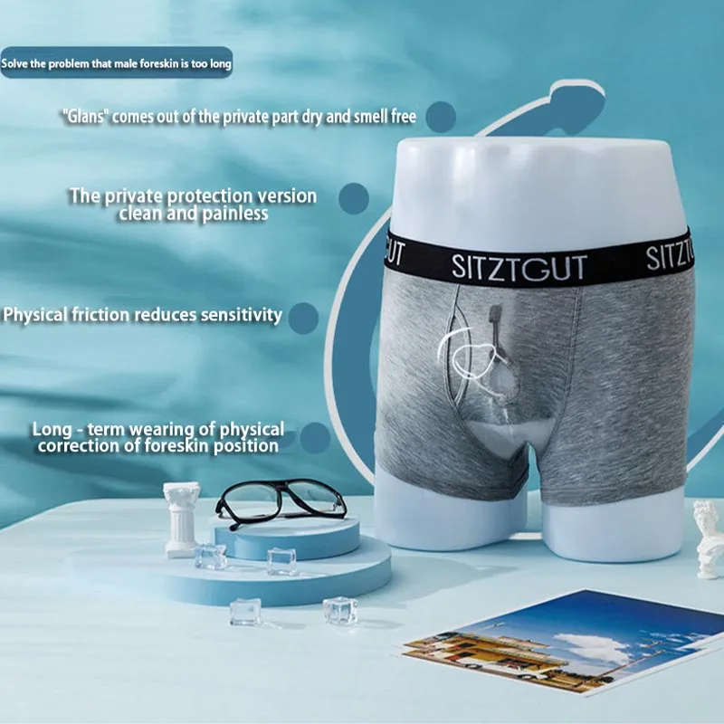 Sex Men Open Hole Breathable Underwear Penis male bullet separation for Reduce Sensitivity  of Glans Comfortable Soft underwear