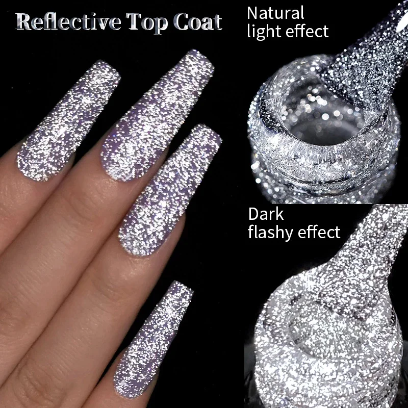 LILYCUTE 7ml Reflective Glitter Nail Gel Polish Effect Sparkling Soak Off Gel Semi Permanent For Manicure Nail Art UV Nail Gel LILYCUTE 7ml Reflective Glitter Nail Gel Polish Effect Sparkling Soak Off Gel Semi Permanent For Manicure Nail Art UV Nail Gel