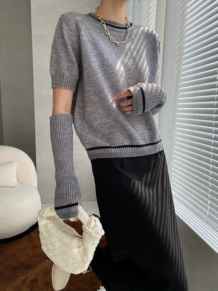 

Green Big Size Knitting Sweater Loose Round Neck Long Sleeve Women Pullovers New Fashion Tide Autumn Winter 2022 C590