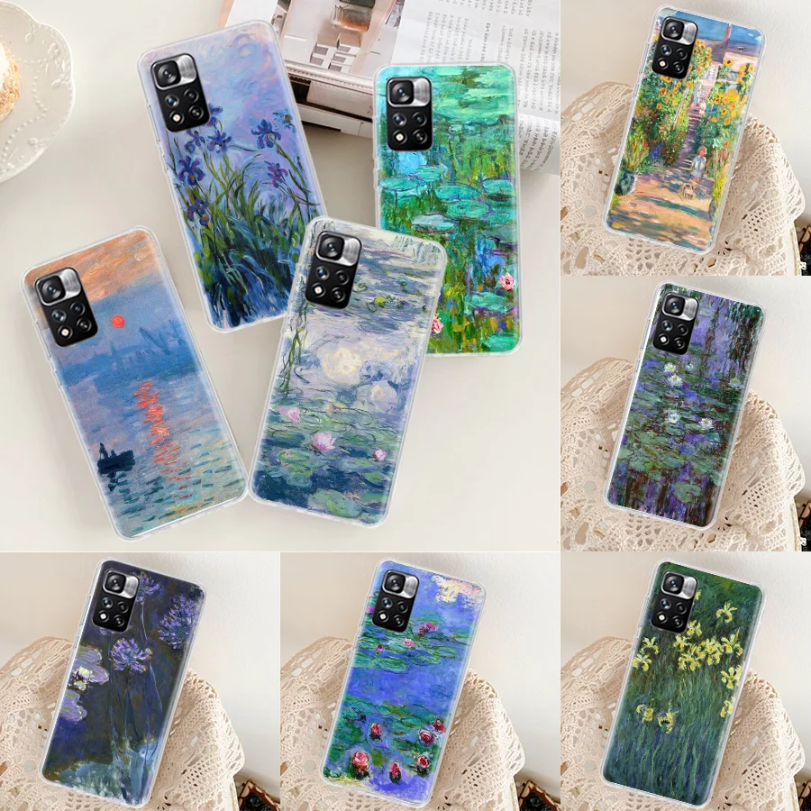 

Claude Monet Garden Lotus Bridge Phone Case For Xiaomi Mi 12 10 Lite 12X 12T 13 5G 11T 10T Pro 11i 11 Ultra 9 8 6X 5X Capa Coque