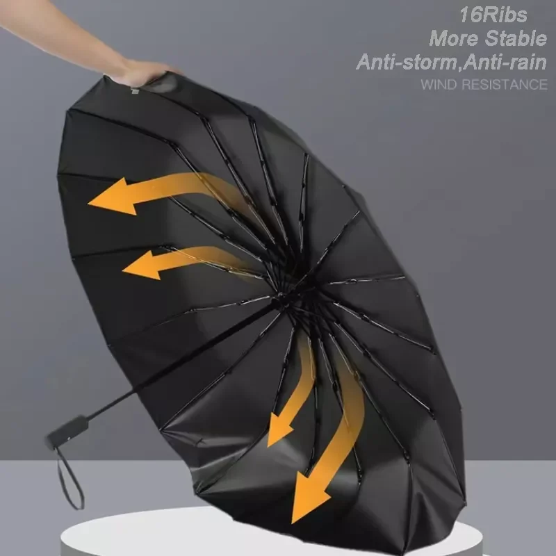 

NEW 16Ribs/12ribs Umbrellas Large Strong Fully Automatic Umbrella Folding Rain Men Women Luxury Business Male Umbrella Windproof