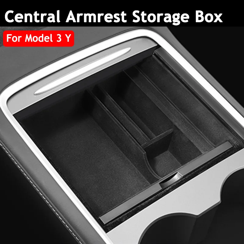 

Central Armrest Hidden Storage Box For Tesla Model 3 Model Y 2021 Car Organizer Holder Stowing Tidying Auto Car Accessories