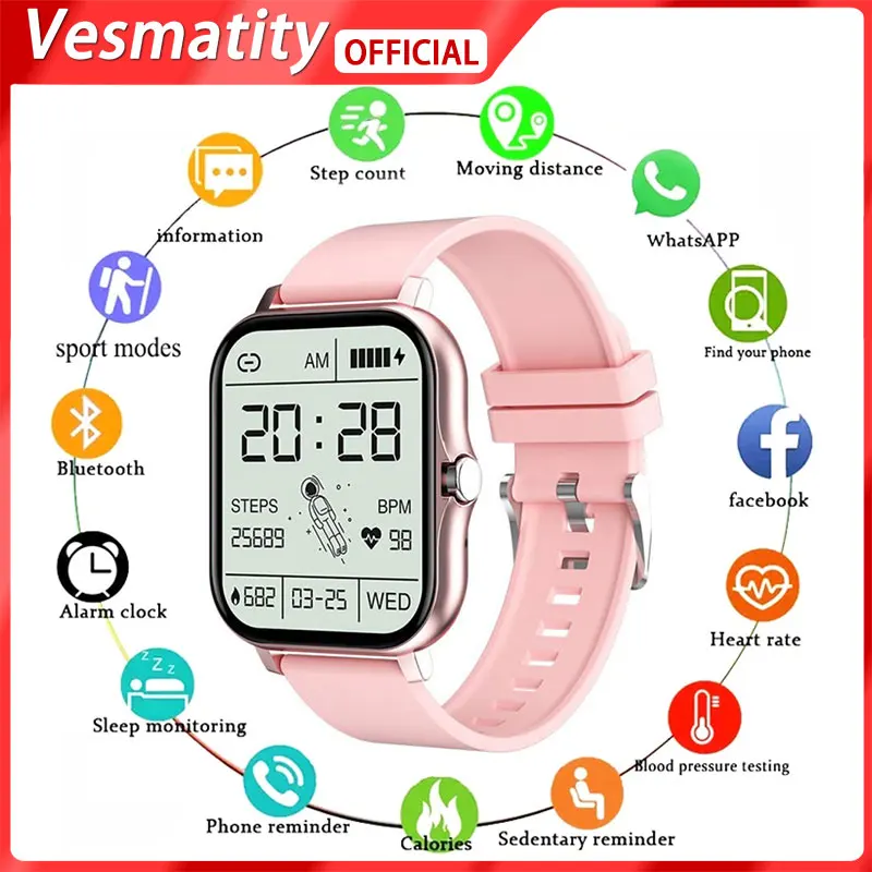 

Suitable for Apple Xiaomi Huawei CT2 Smart Watch Men's Full Touch Fitness Smart Watch Women's Heart Rate Monitoring Watch