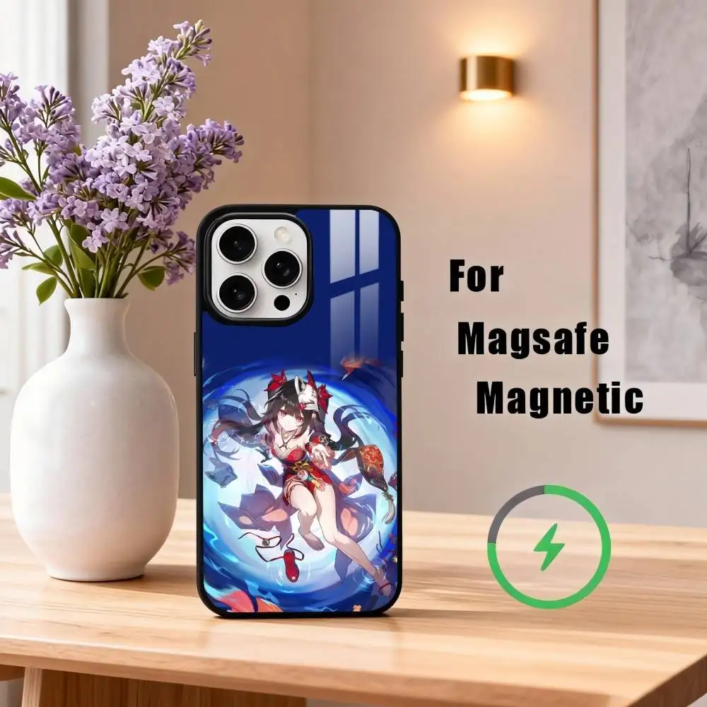 Фото Чехол для телефона H-Hanabi Honkai Star Rail Sparkle для iPhone 17, 16, 15, 14, 13, 12, 11 Plus, Pro Max, магнитный, для беспроводной зарядки Magsafe №5