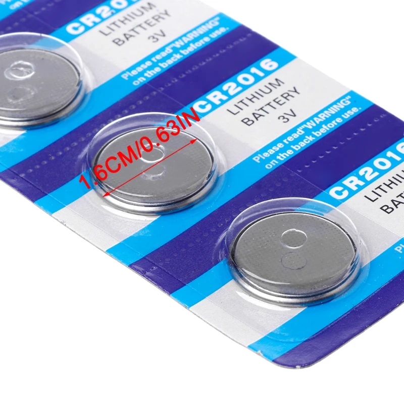 5 шт. Кнопочная батарея CR2016 3 в литиевая монетные батареи LM2016 BR2016 DL2016 часы