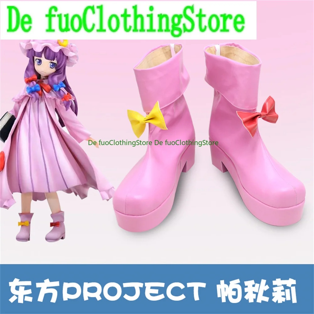 Фото Defuo Toho Project Touhou Project Patchouli Knowledge Обувь для косплея Сапоги Игра Аниме Хэллоуин Рождественская обувь Магазин №2