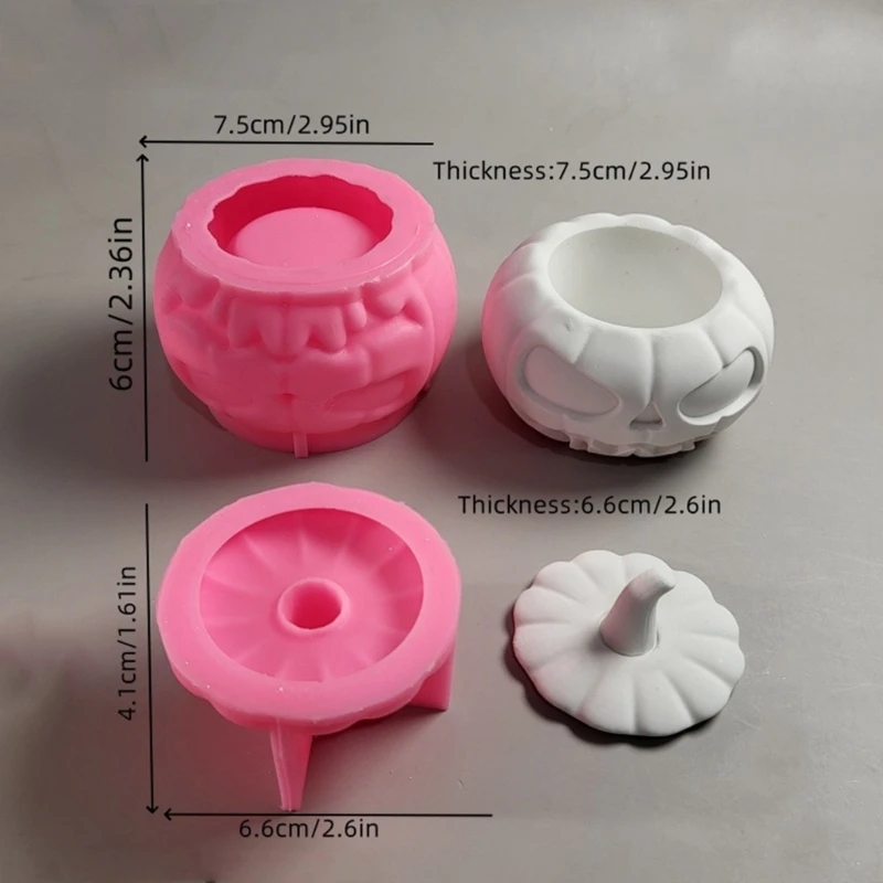 Формы для банок из смолы в форме тыквы на Хэллоуин формы подсвечников с крышкой