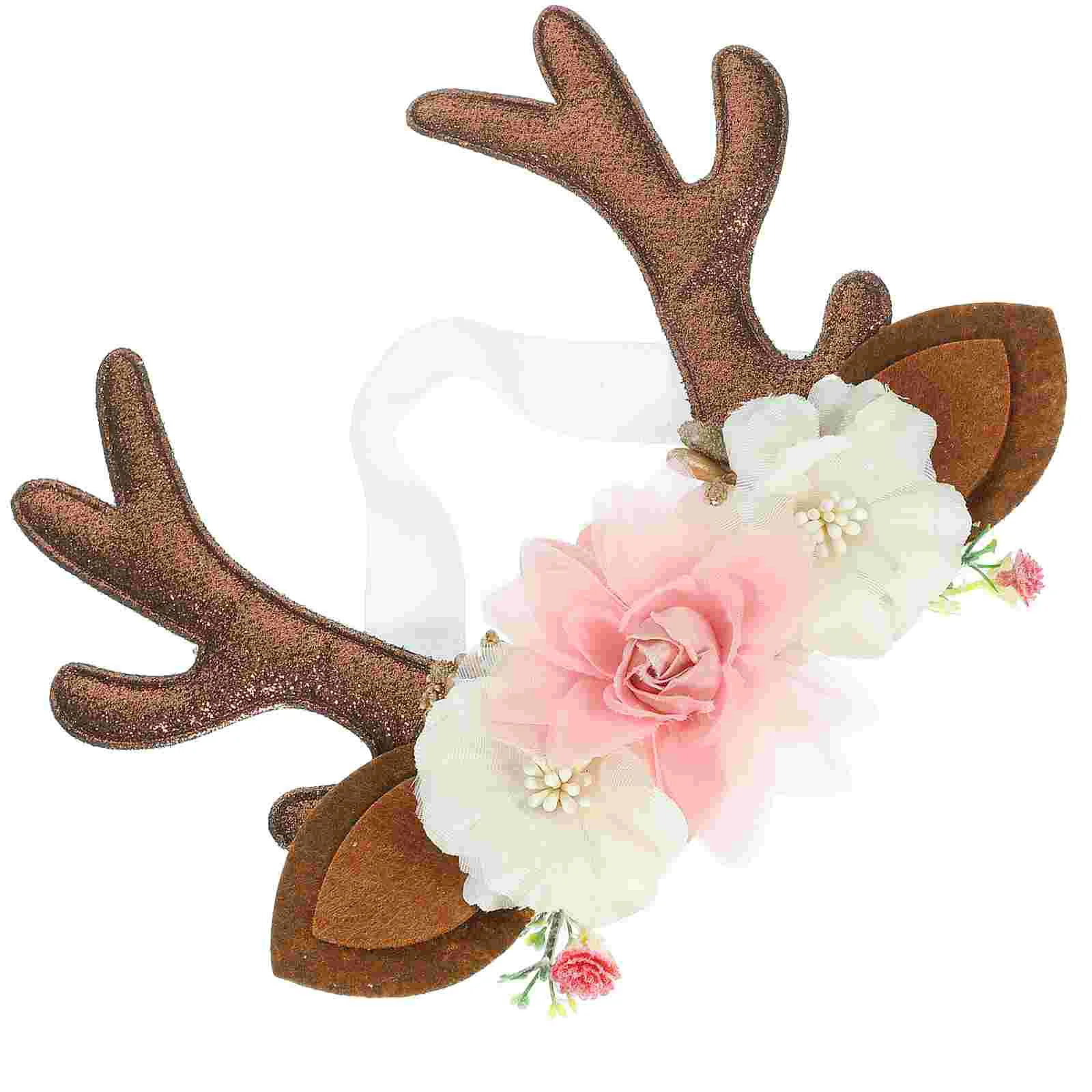 

Baby Headband Elk Ears Antler Hair Ribbon Toddler Elastic Christmas Xmas Deer Horn Decorate