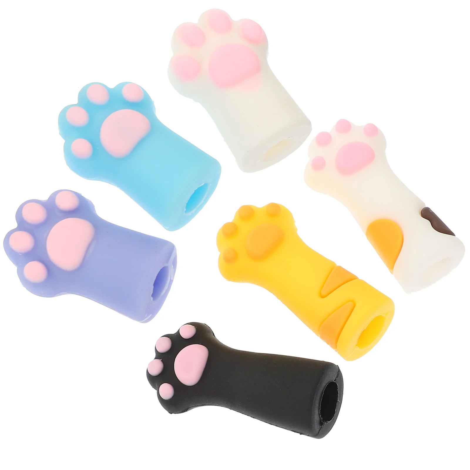 

Silicone Toppers Covers Caps Cartoon Lids Cat Clawpen Kids Holders Supplies Cover Stationery School Extender Erasers Lovely