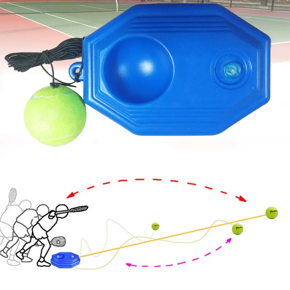 

1 Set Tennis Trainer Tennis Base+Training Ball with Rope Durable Easy to Use Trainer Baseboard Sparring Device Tool Rebound Ball